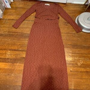 Free People Beach Rust colored skirt and shirt set. size Large